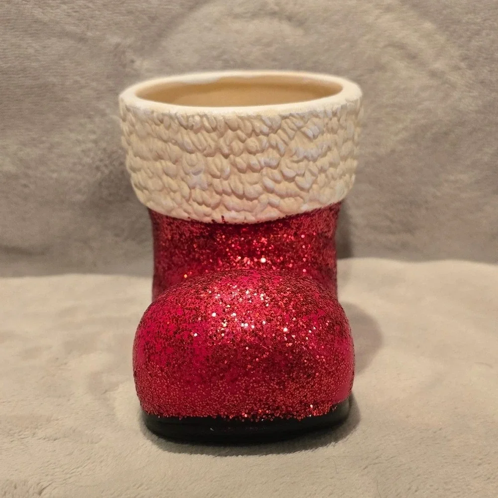 Vintage Ceramic Red Boot‎ Sparkling Planter